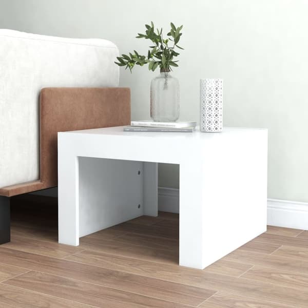 sofabord 50x50x35 cm spånplade hvid