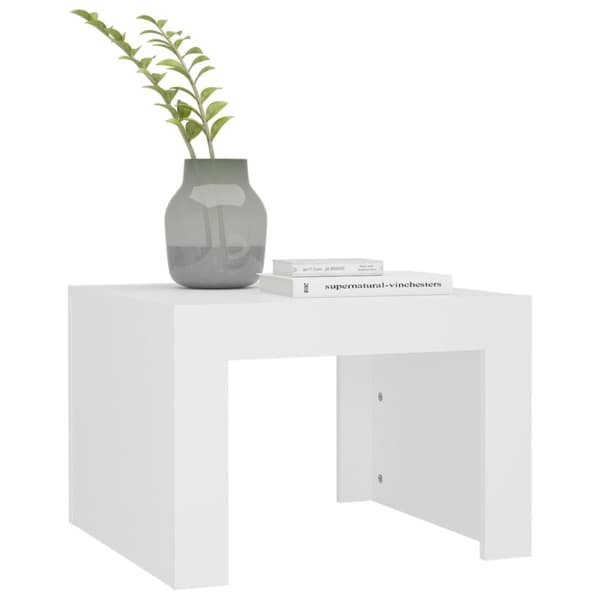 sofabord 50x50x35 cm spånplade hvid