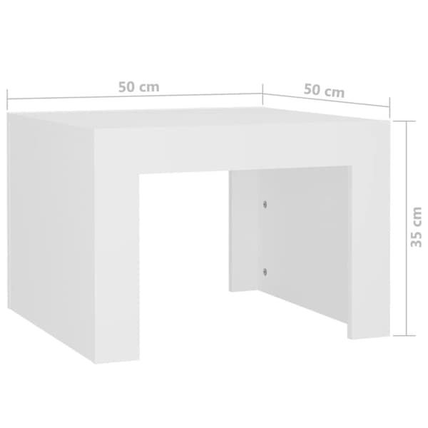 sofabord 50x50x35 cm spånplade hvid