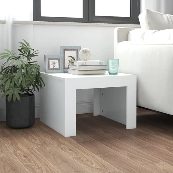 sofabord 50x50x35 cm spånplade hvid