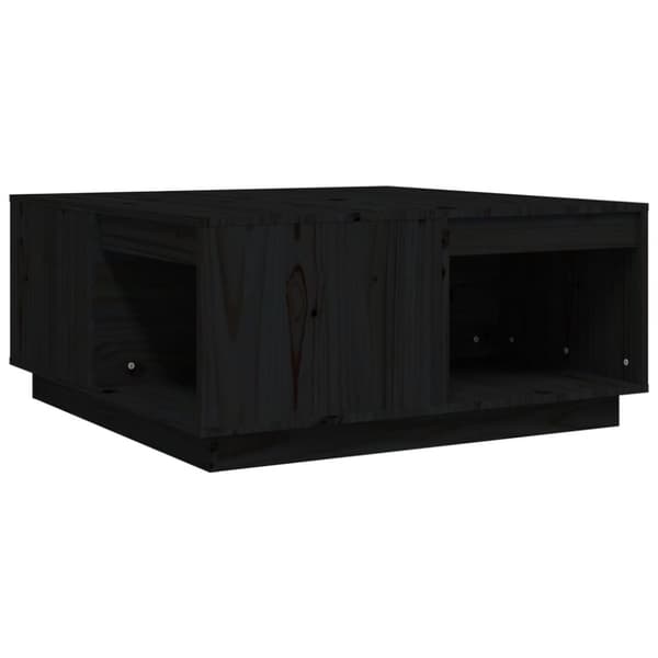 sofabord 80x81x36,5 cm massivt fyrretræ sort