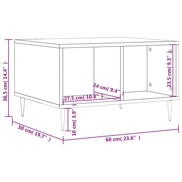 Soffbord vit 60x50x36,5 cm konstruerat trä