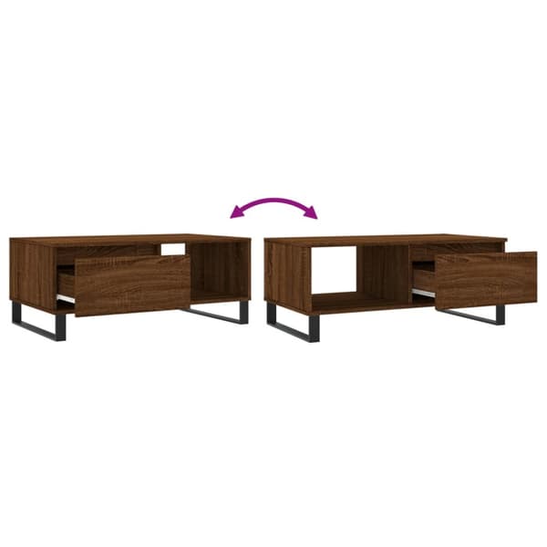 Soffbord brun ek 90x50x36,5 cm konstruerat trä