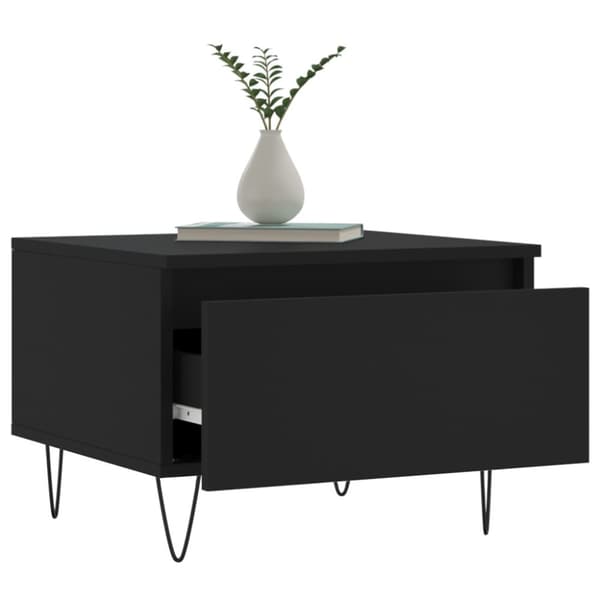 Soffbord 2 st svart 50x46x35 cm konstruerat trä
