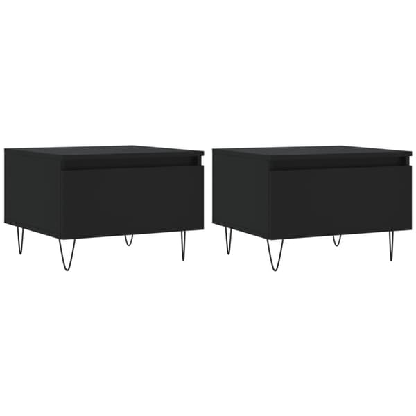 Soffbord 2 st svart 50x46x35 cm konstruerat trä