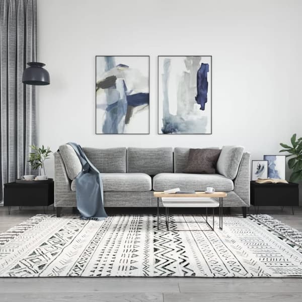 Soffbord 2 st svart 50x46x35 cm konstruerat trä
