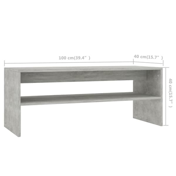 Soffbord betonggrå 100x40x40 cm konstruerat trä