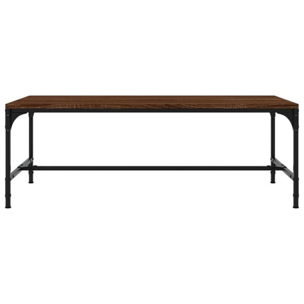 sofabord 100x50x35 cm konstrueret træ brun egetræsfarve