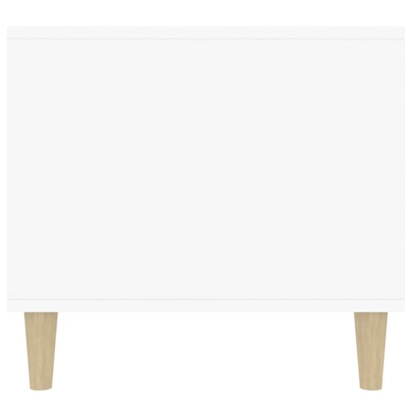 sofabord 90x49x45 cm konstrueret træ hvid højglans