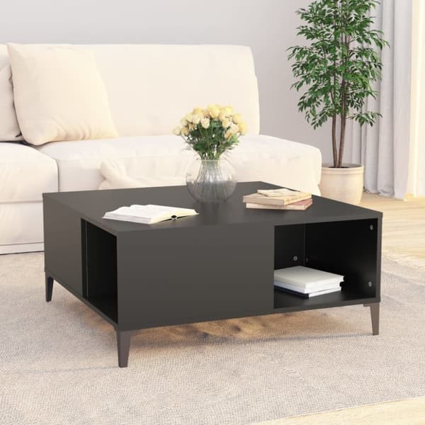 Soffbord svart 80x80x36,5 cm konstruerat trä