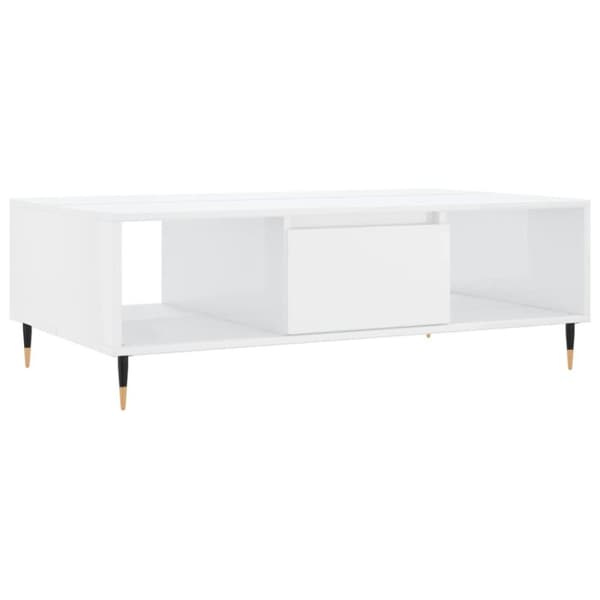 Soffbord vit högglans 104x60x35 cm konstruerat trä