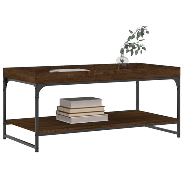 Sohvapöytä ruskea tammi 100x49x45 cm tekninen puu