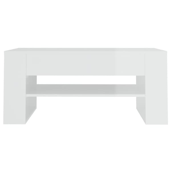 Soffbord vit högglans 102x55x45 cm konstruerat trä
