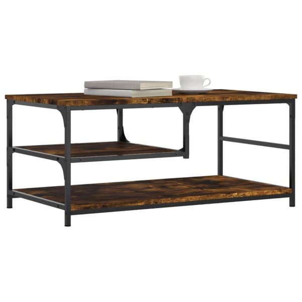 Soffbord rökfärgad ek 90x49x40 cm konstruerat trä