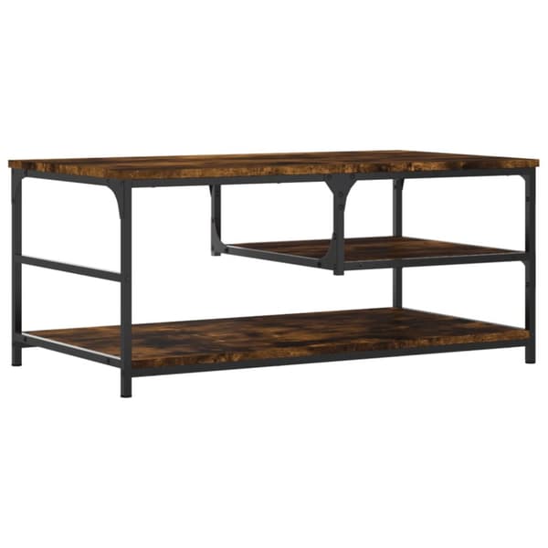 Soffbord rökfärgad ek 90x49x40 cm konstruerat trä