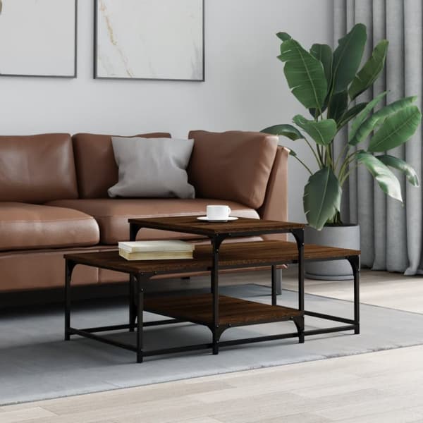 Soffbord brun ek 102x60x45 cm konstruerat trä