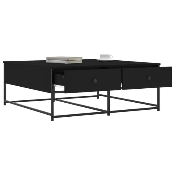 Soffbord svart 100x99x40 cm konstruerat trä