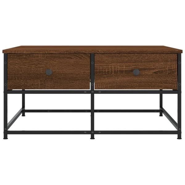 sofabord 80x80x40 cm konstrueret træ brun egetræsfarve