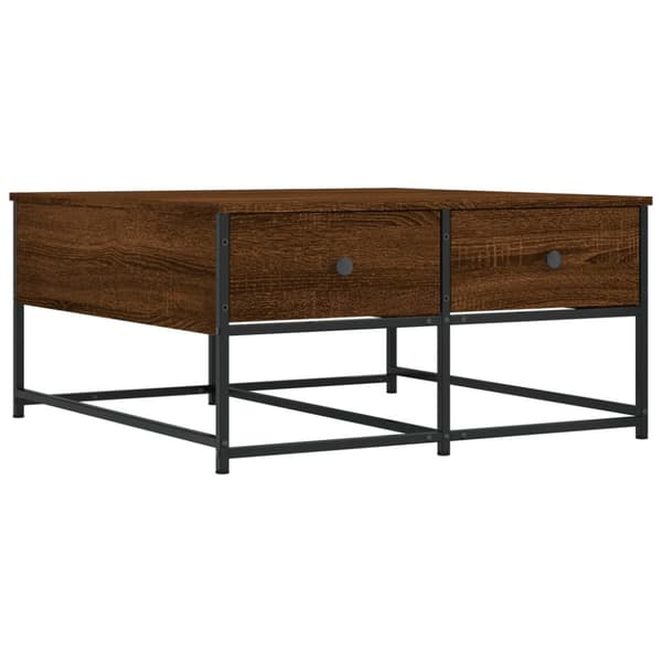 sofabord 80x80x40 cm konstrueret træ brun egetræsfarve