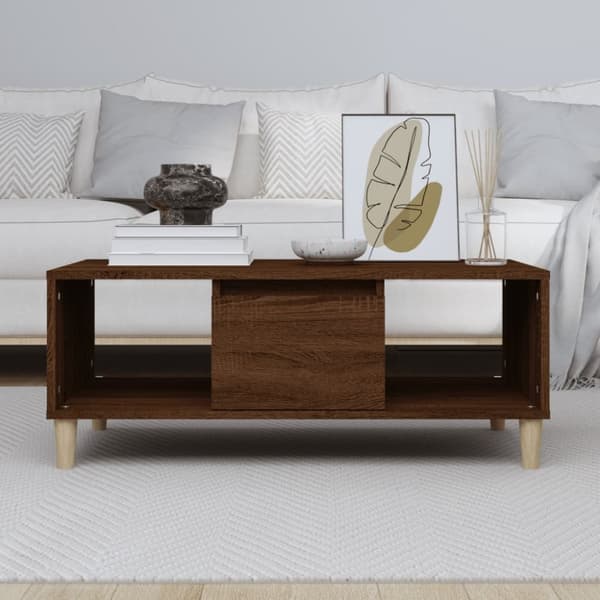 Soffbord brun ek 90x50x36,5 cm konstruerat trä
