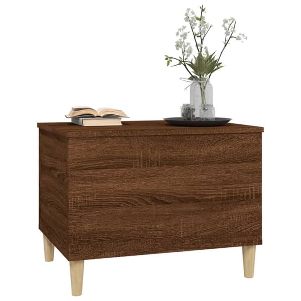 sofabord 60x44,5x45 cm konstrueret træ brun egetræsfarve