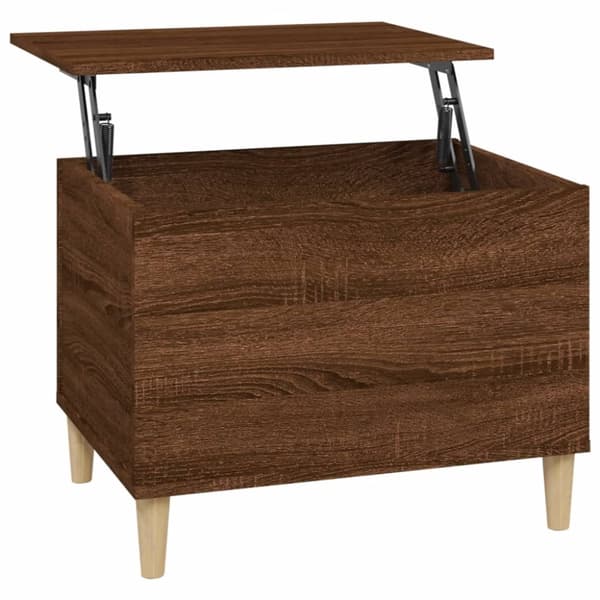 sofabord 60x44,5x45 cm konstrueret træ brun egetræsfarve