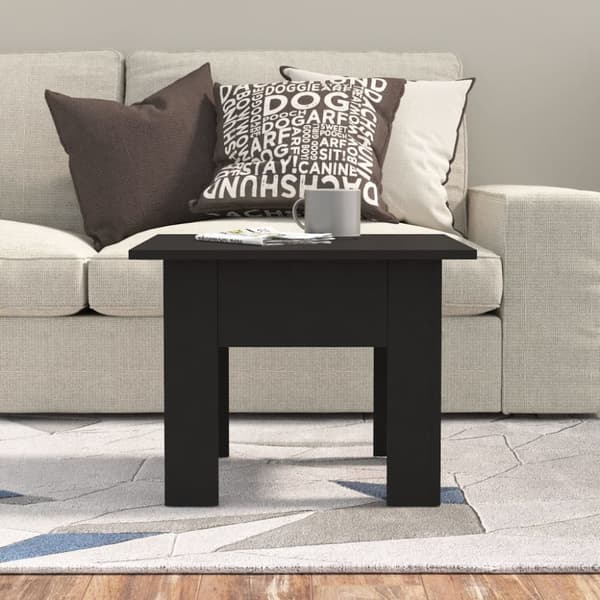 Soffbord svart 55x55x42 cm konstruerat trä