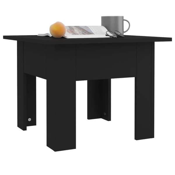 Soffbord svart 55x55x42 cm konstruerat trä