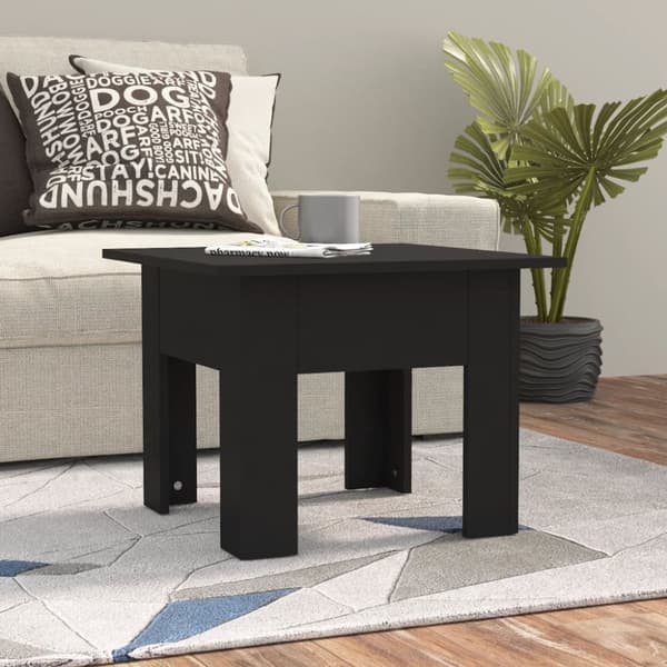 Soffbord svart 55x55x42 cm konstruerat trä