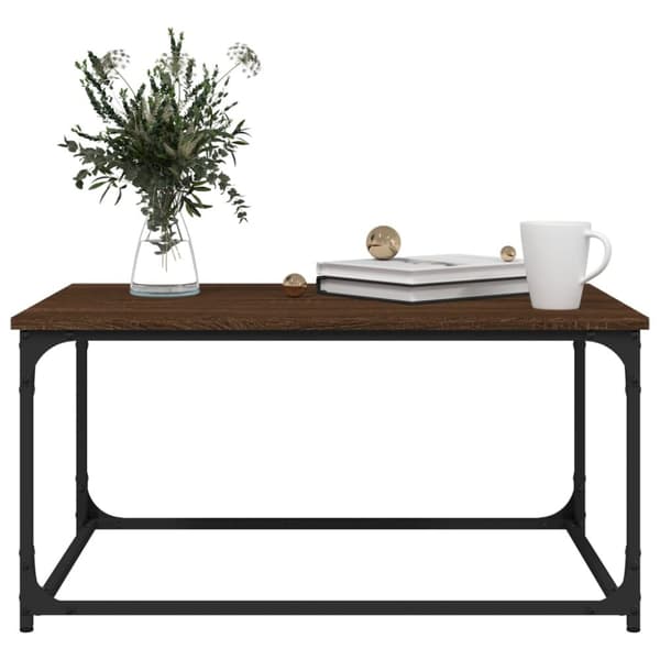 Soffbord brun ek 80x50x40 cm konstruerat trä och järn