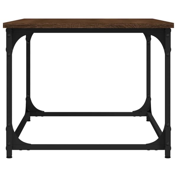 Soffbord brun ek 80x50x40 cm konstruerat trä och järn