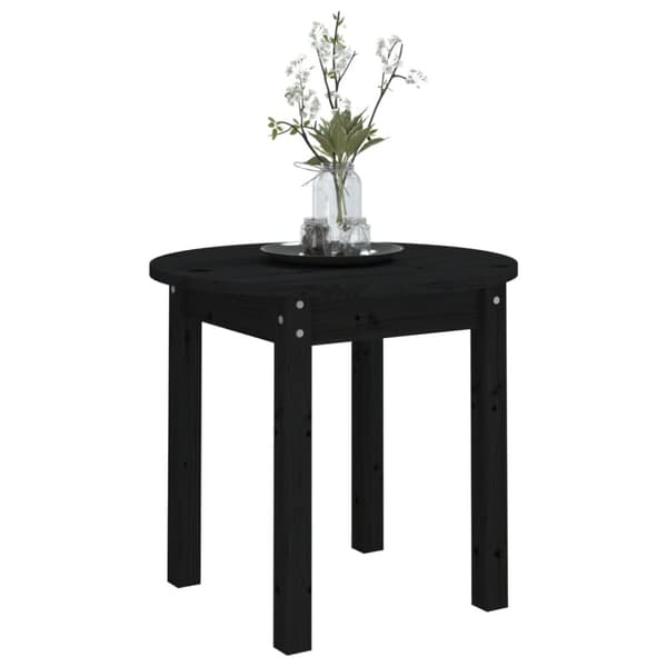 Soffbord svart Ø 45x40cm massiv furu