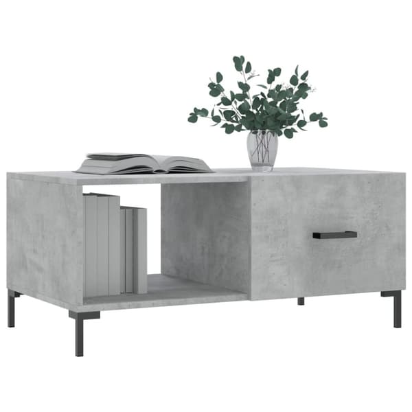 Soffbord betonggrå 90x50x40 cm konstruerat trä