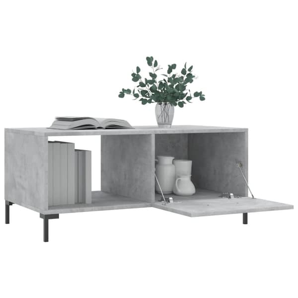 Soffbord betonggrå 90x50x40 cm konstruerat trä