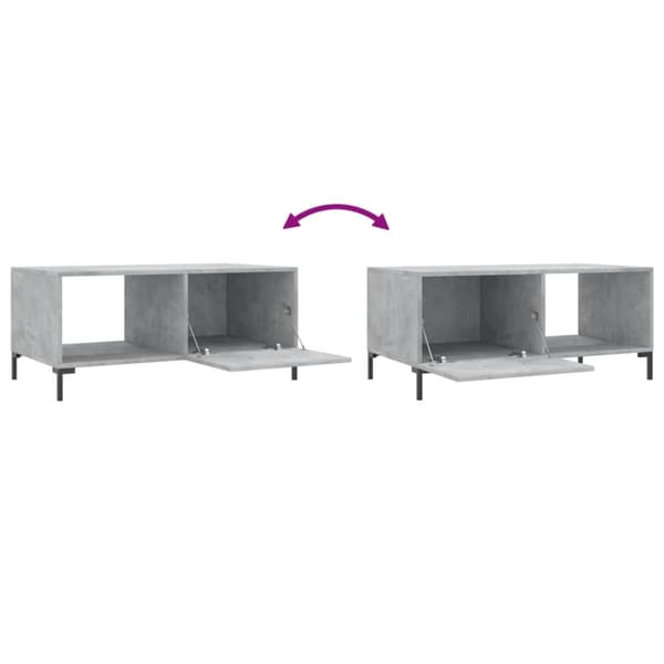 Soffbord betonggrå 90x50x40 cm konstruerat trä