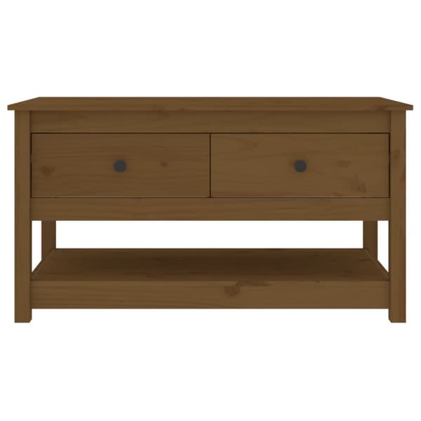 Sohvapöytä hunajanruskea 102x49x55 cm täysi mänty