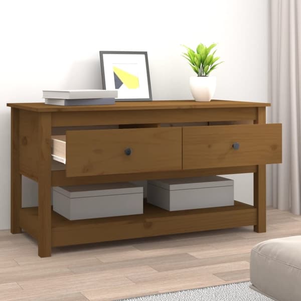 Sohvapöytä hunajanruskea 102x49x55 cm täysi mänty