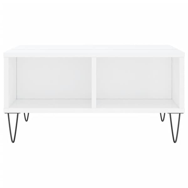 Soffbord vit högglans 60x60x30 cm konstruerat trä