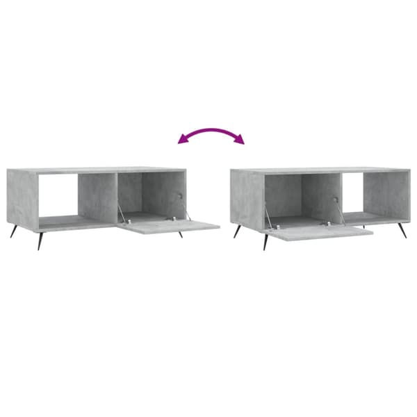 Soffbord betonggrå 90x50x40 cm konstruerat trä