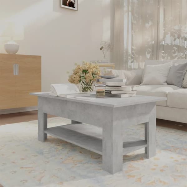 Soffbord betonggrå 102x55x42 cm konstruerat trä