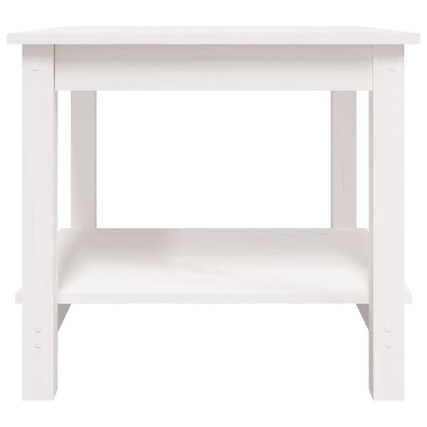 sofabord 50x50x45 cm massivt fyrretræ sort hvid