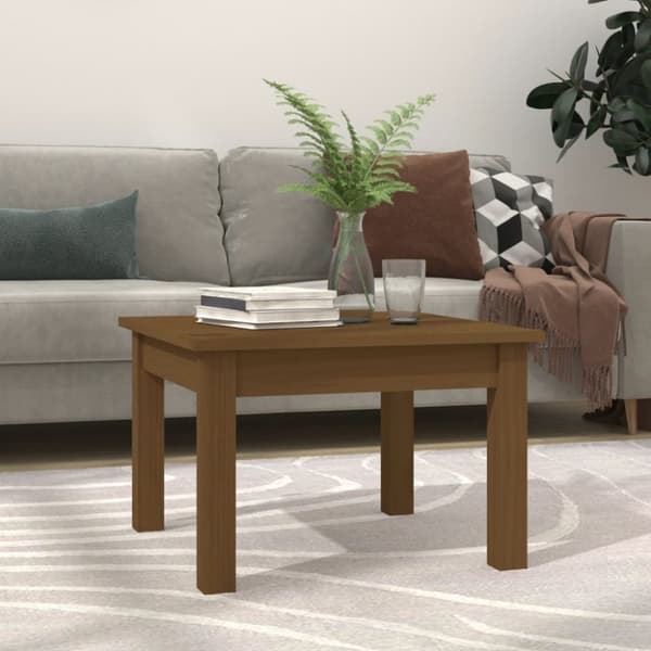 Soffbord honungsbrun 45x45x30 cm massiv furu