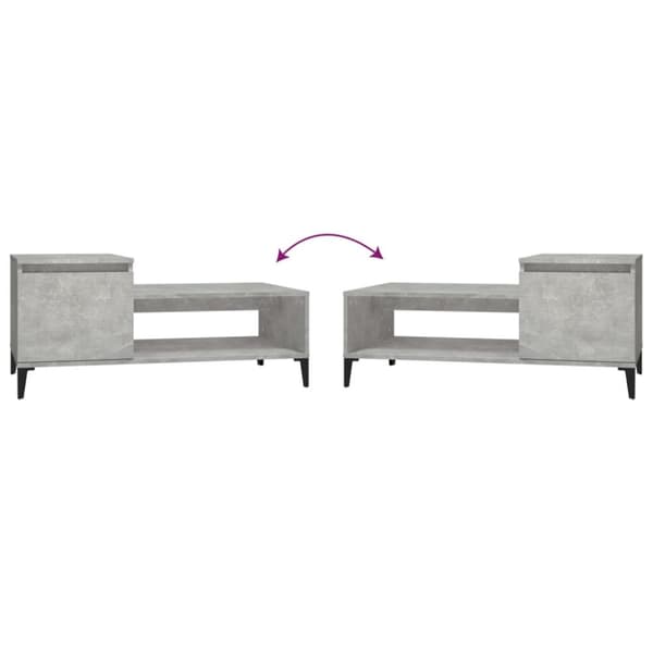 Soffbord betonggrå 100x50x45 cm konstruerat trä
