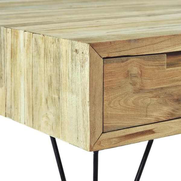 Soffbord 80x80x40 cm massivt teakträ