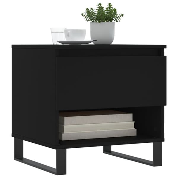 Soffbord 2 st svart 50x46x50 cm konstruerat trä