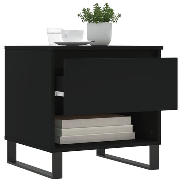 Soffbord 2 st svart 50x46x50 cm konstruerat trä