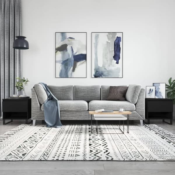 Soffbord 2 st svart 50x46x50 cm konstruerat trä