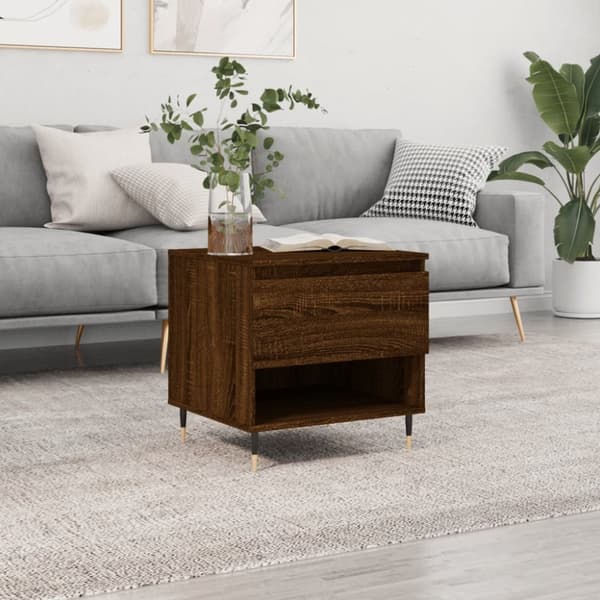 Soffbord brun ek 50x46x50 cm konstruerat trä