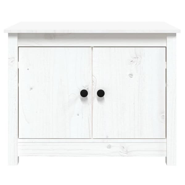 Soffbord vit 71x49x55 cm massiv furu