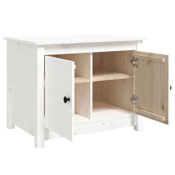 Soffbord vit 71x49x55 cm massiv furu